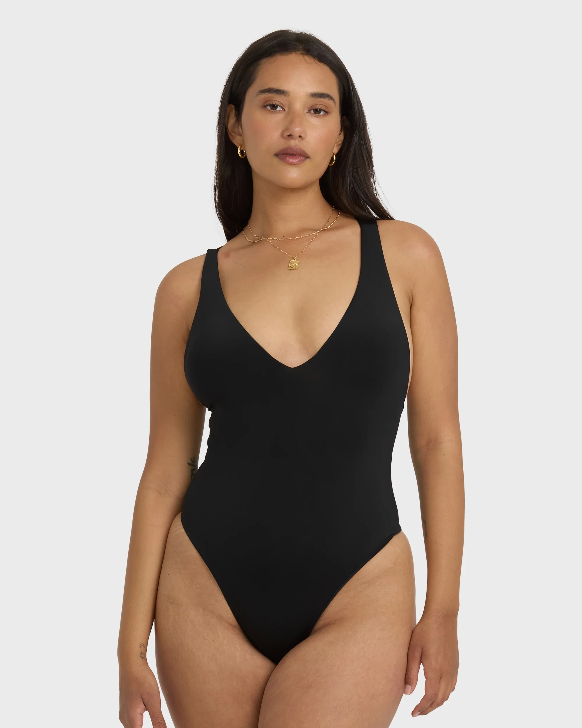 Sol Searcher Halter One-piece Swimsuit - Black Pebble - Image 7