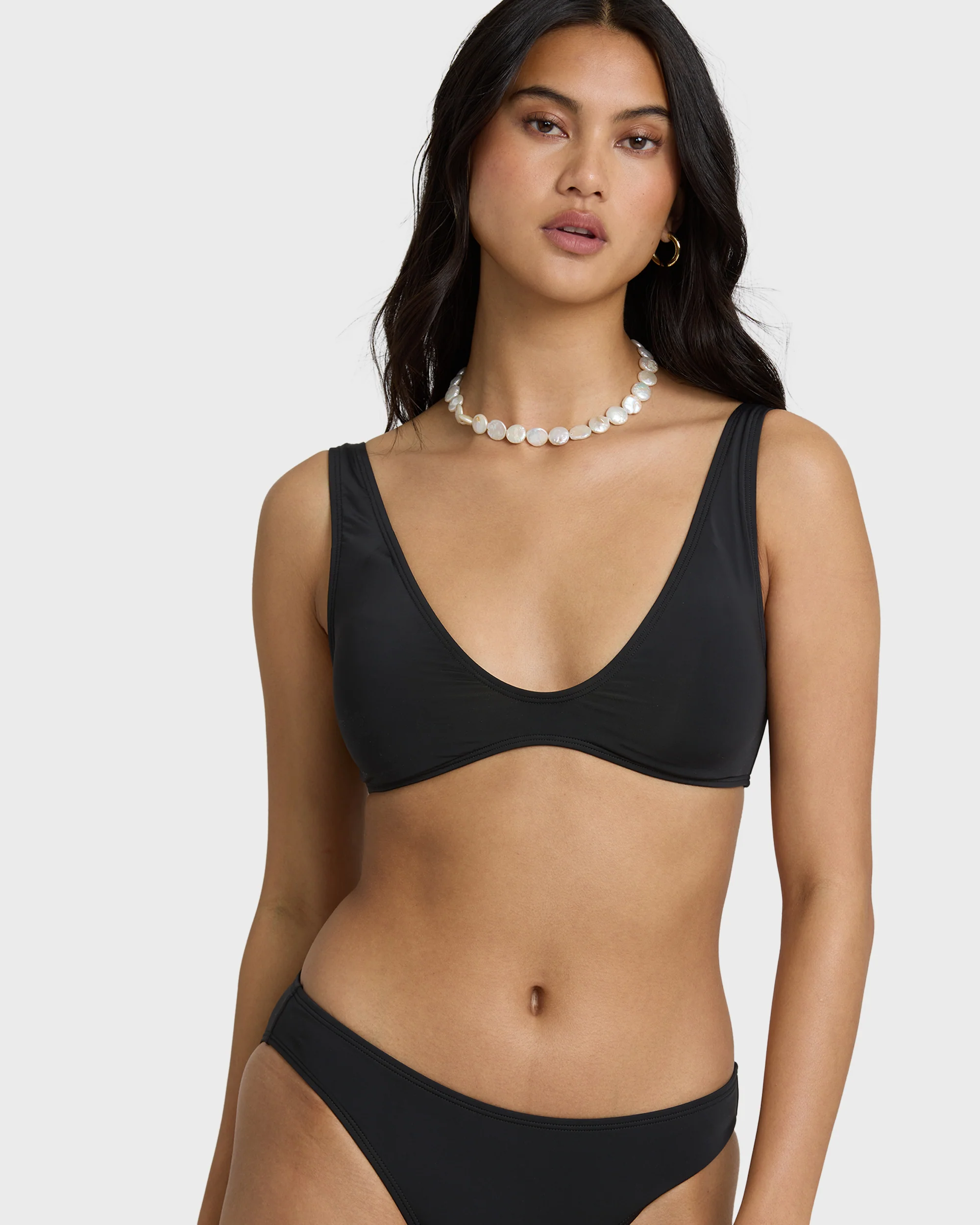 Sol Searcher Scoop Tank Bikini Top - Black Pebble - Image 2