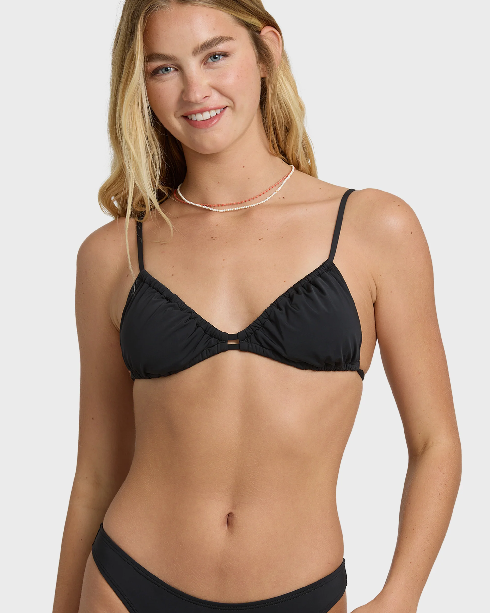 Sol Searcher Teagan Bralette Bikini Top - Black Pebble - Image 2