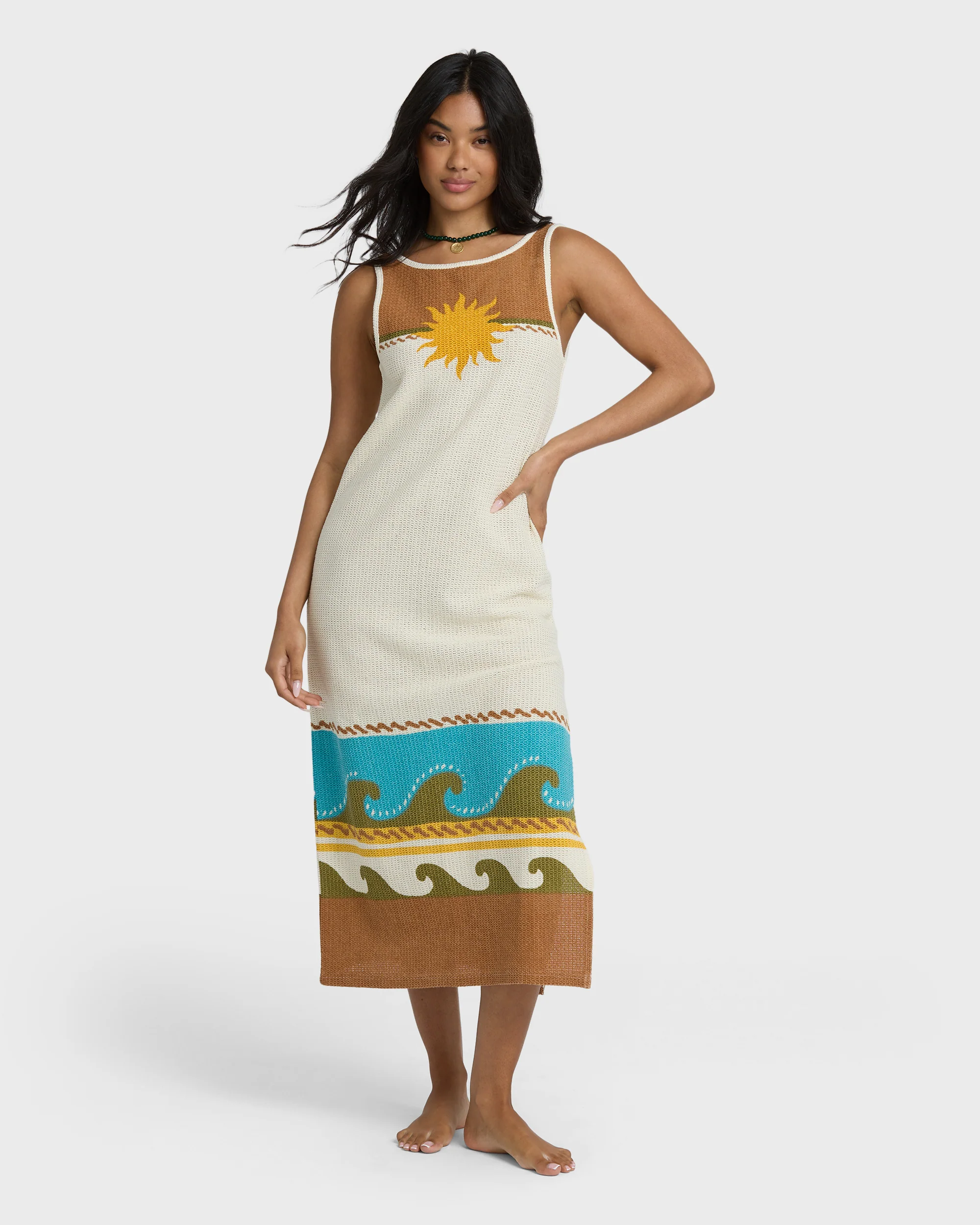 Solar Babe Midi Dress - Caramel Cafe - Image 7