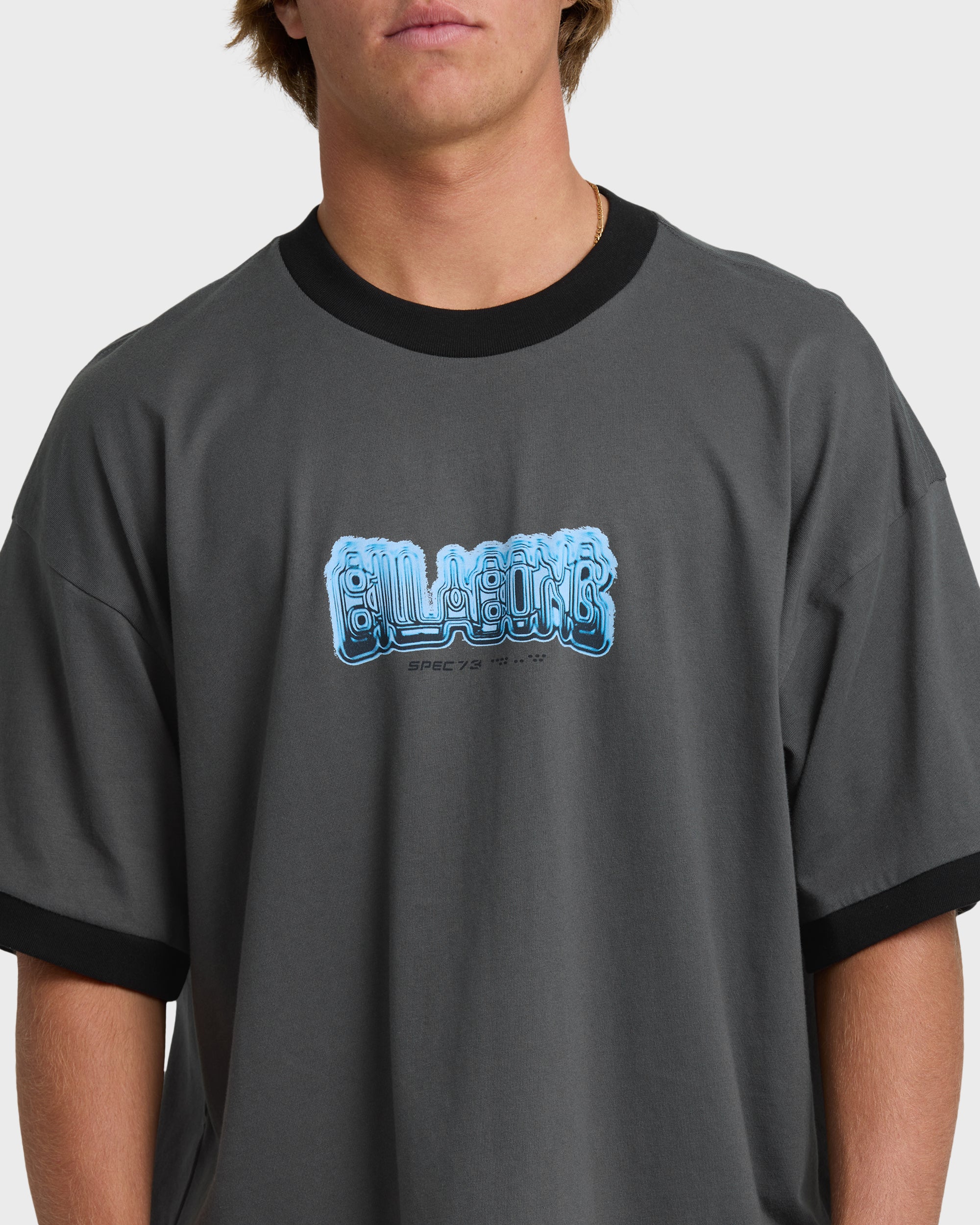 Spec 73 Spin Ringer Short Sleeve T-Shirt - Pewter - Image 5
