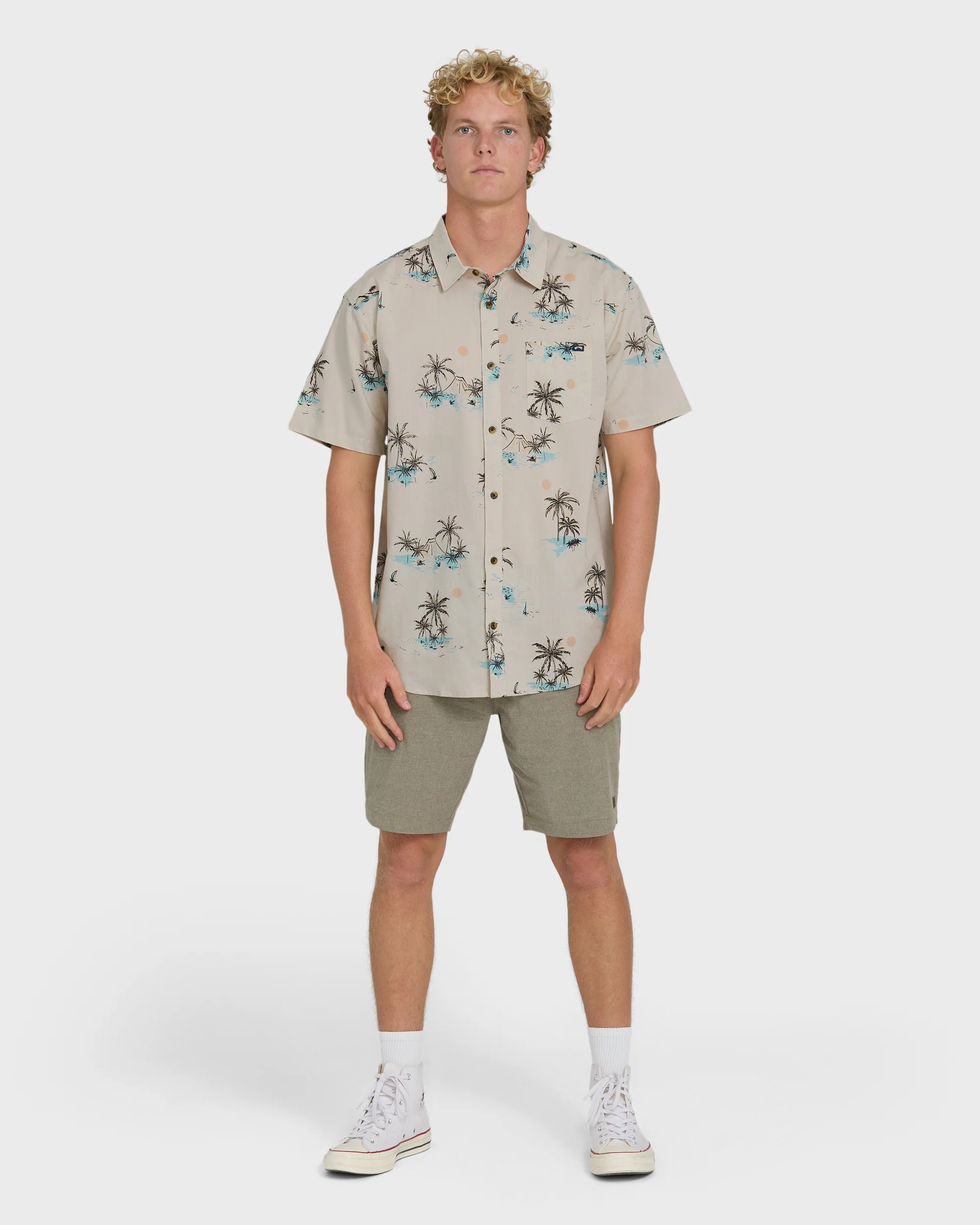 Sundays Short Sleeve Woven Shirt - Fog - Image 4