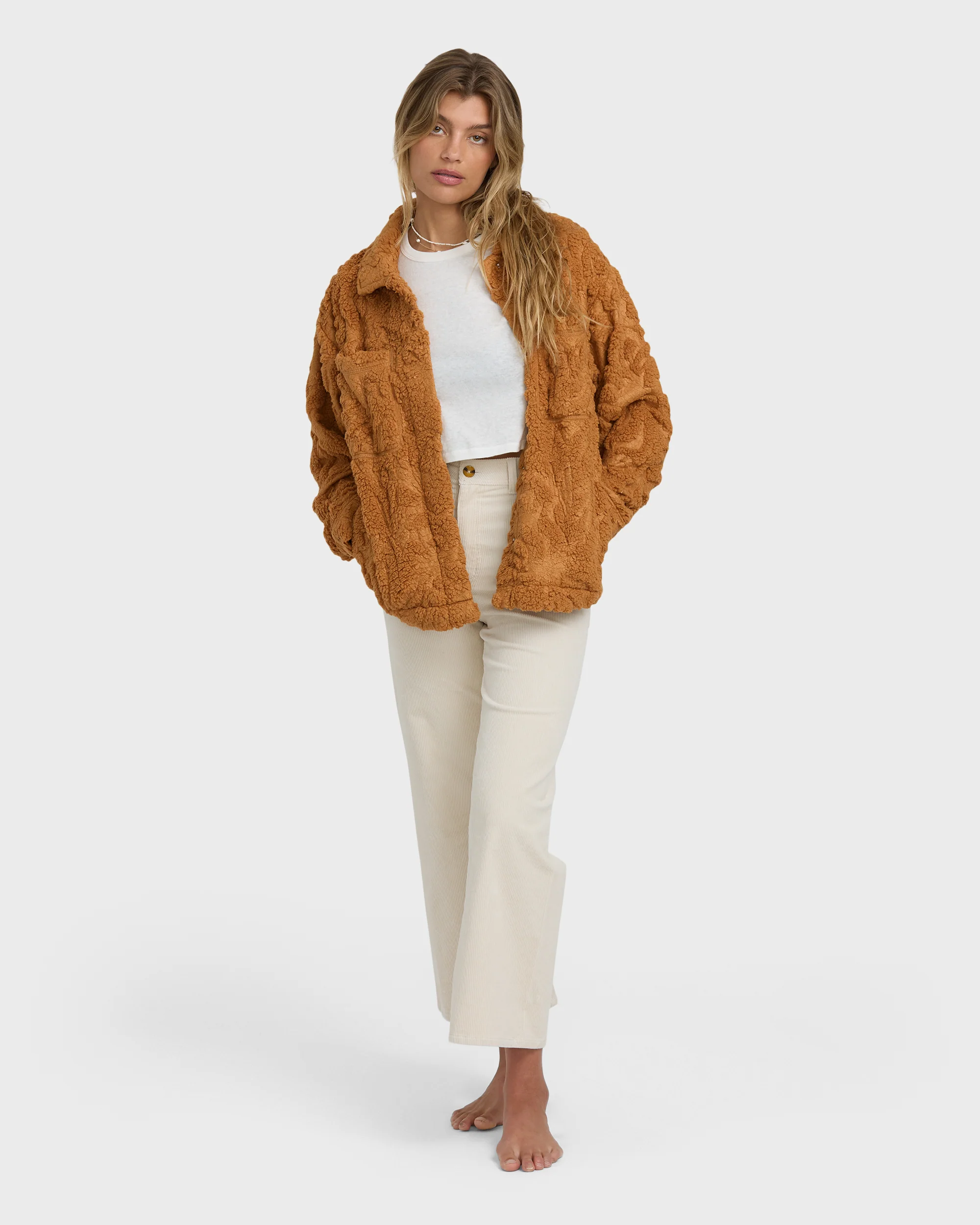 Sundown Sherpa Shacket - Camel - Image 5