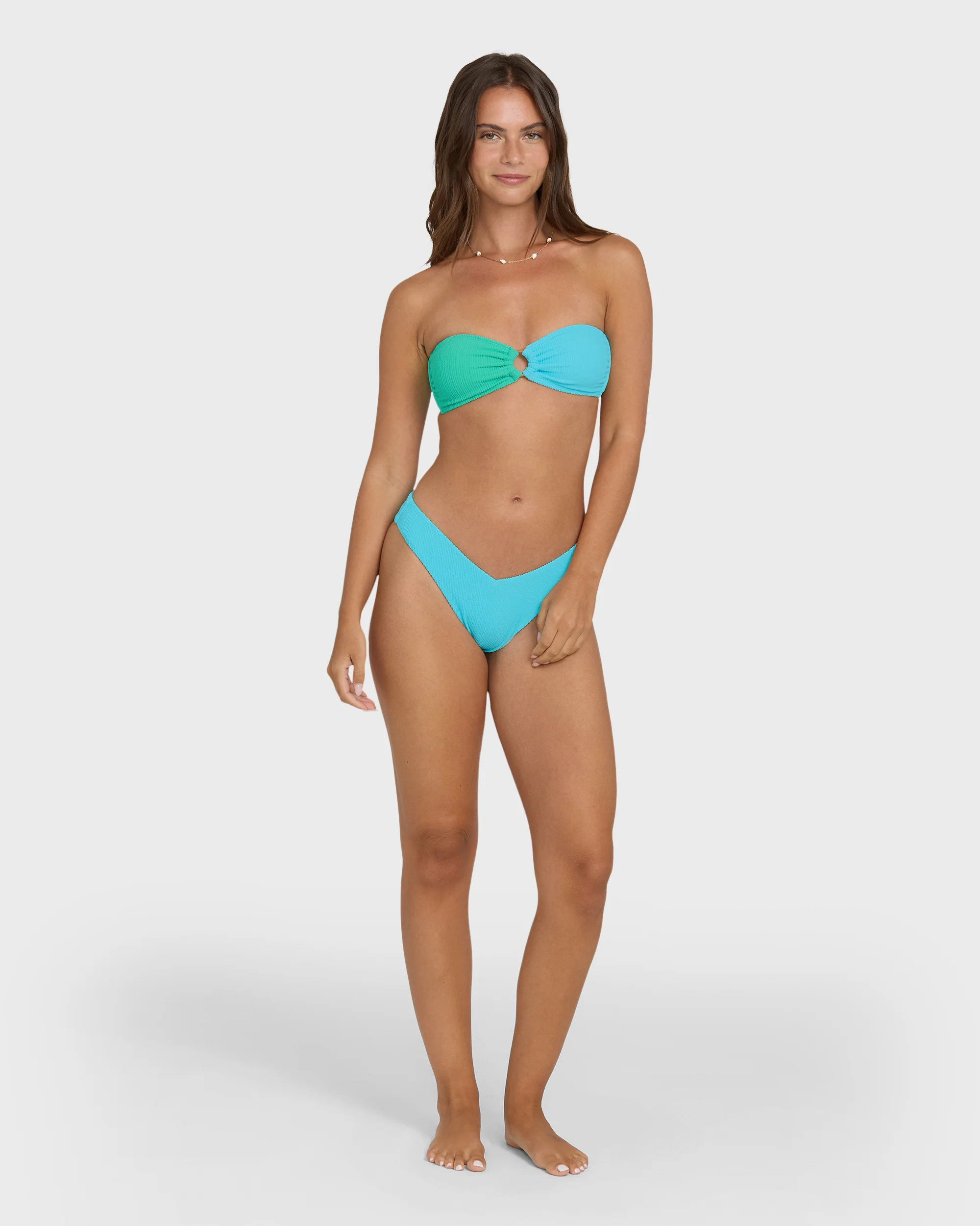 Sunrays Color Block Rio Bandeau Bikini Top - Ocean Spray - Image 4