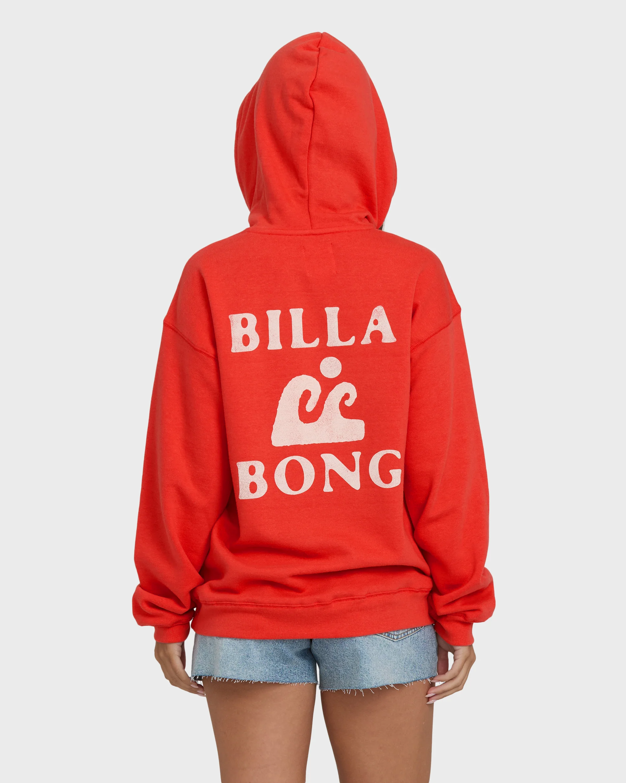 Surfing In Town Pullover Hoodie - Fiesta Red - Image 2