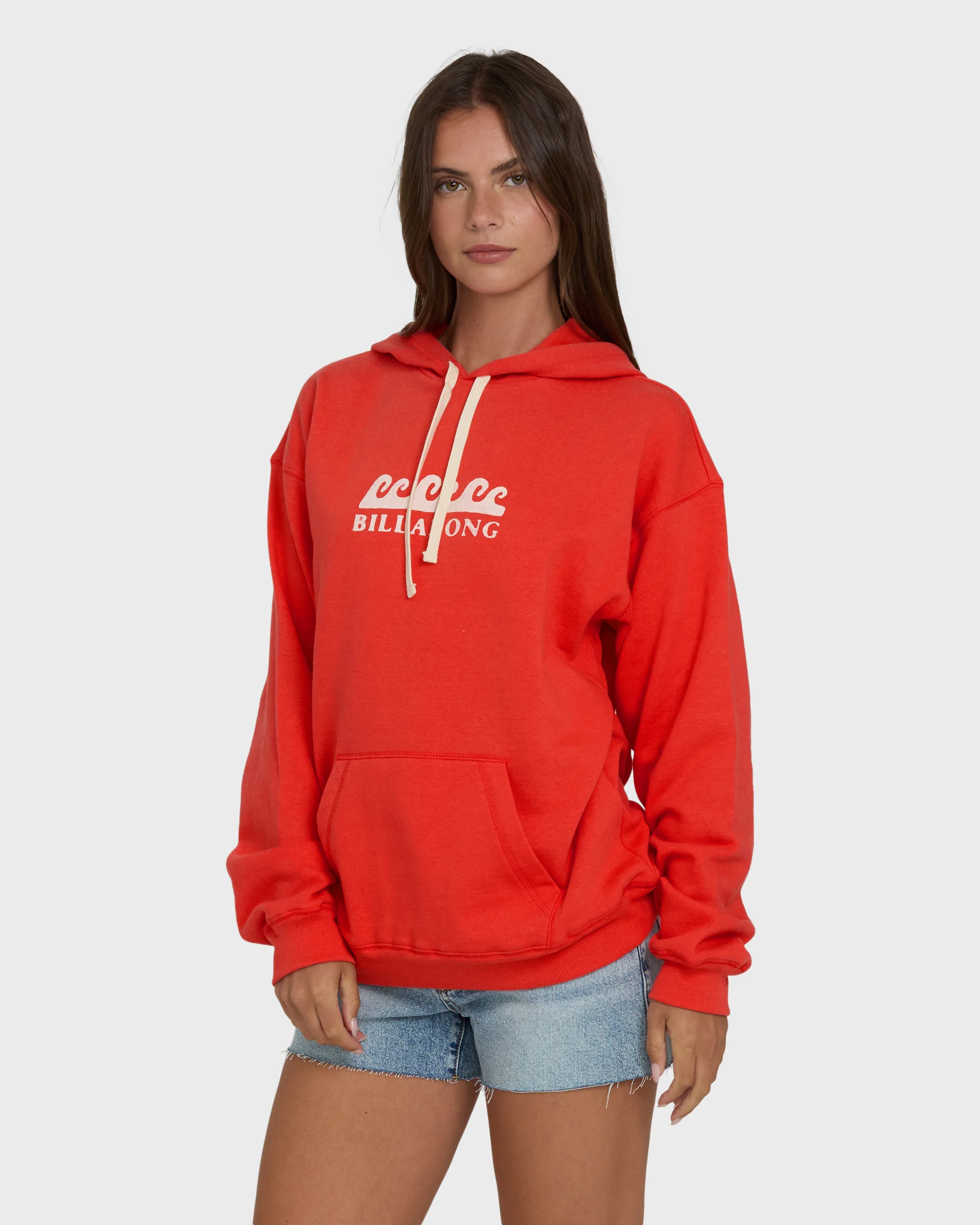 Surfing In Town Pullover Hoodie - Fiesta Red - Image 3