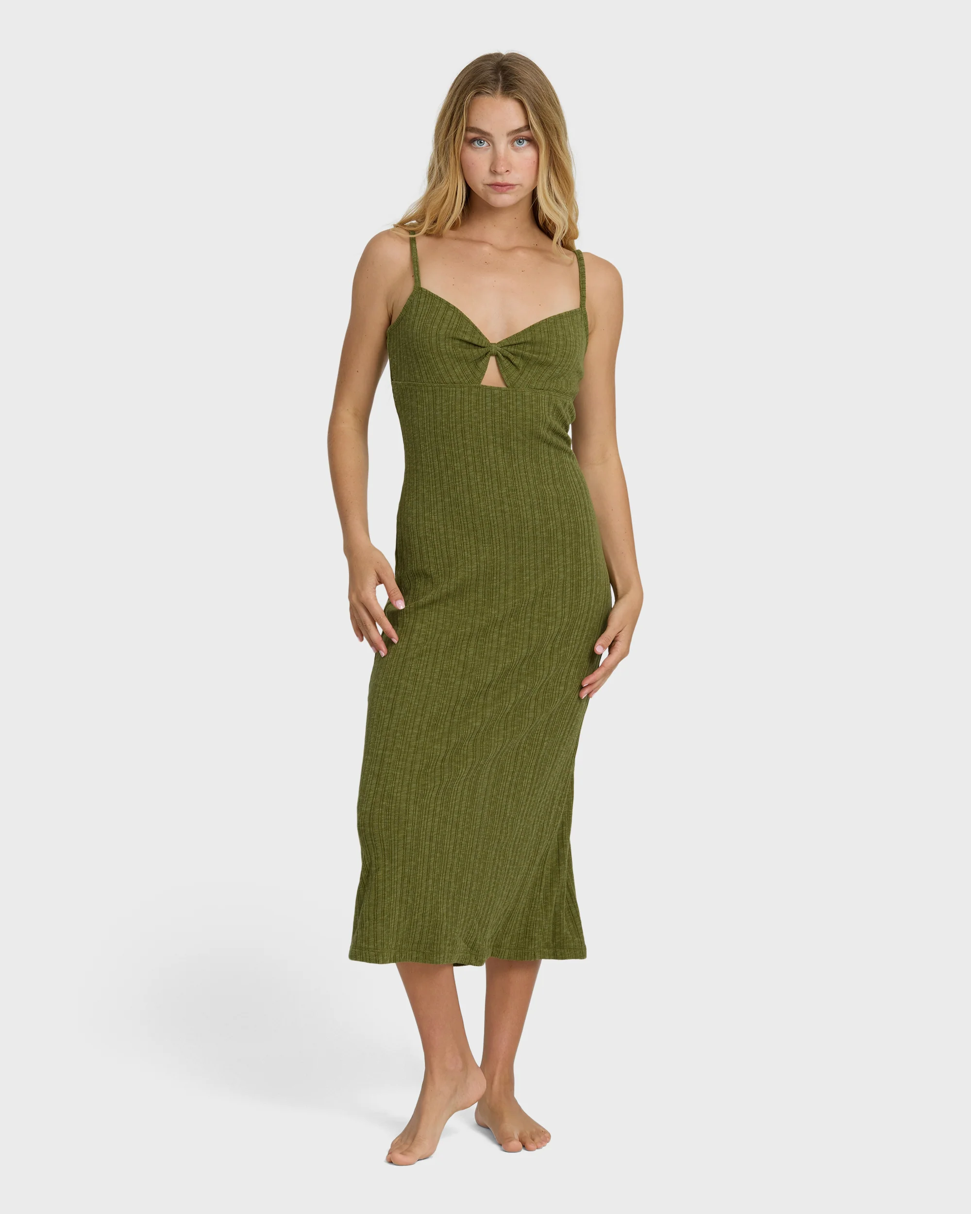 Sweet Moves Midi Dress - Dark Olive - Image 3