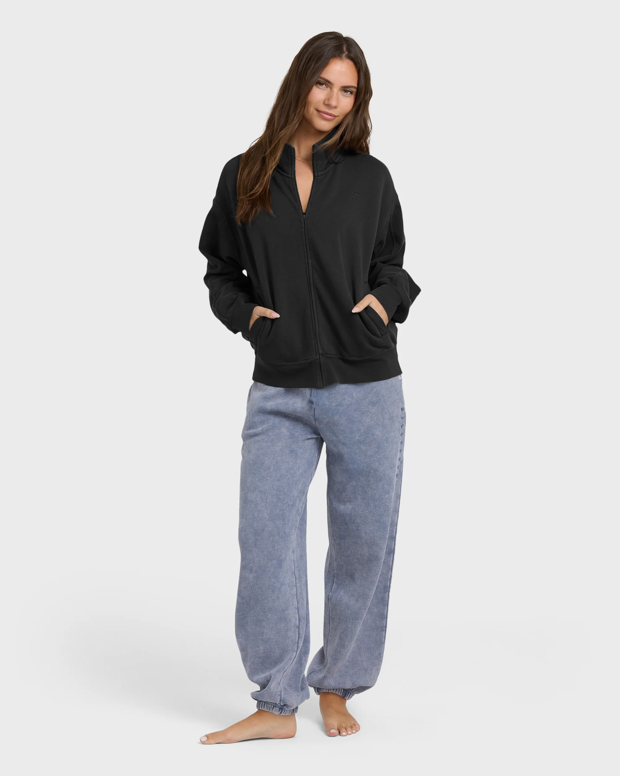 The Avery Zip Sweatshirt - Black Sands - Image 3