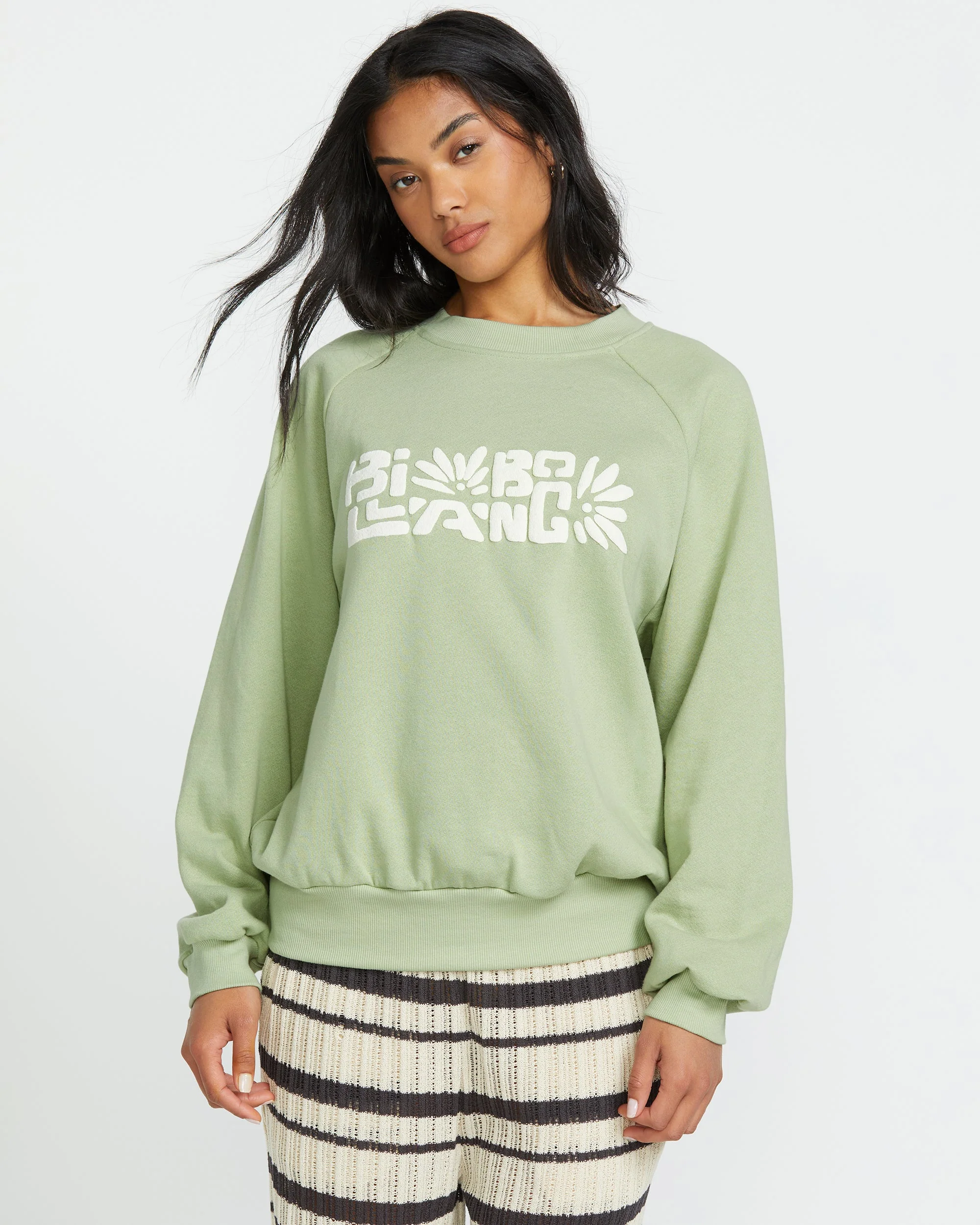 The Waves Crew Sweatshirt  - Pistachio - Image 2