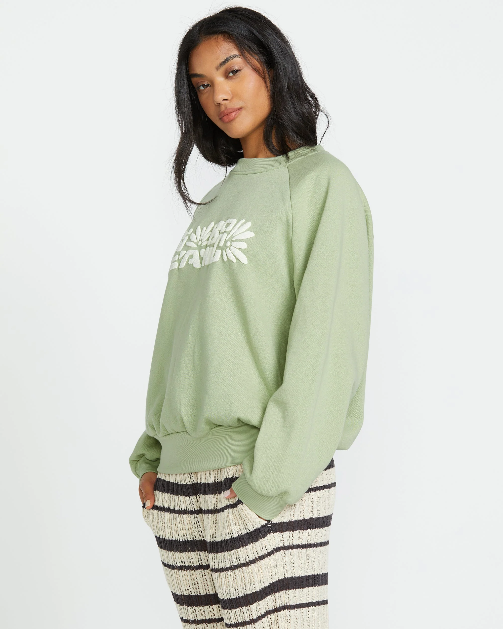 The Waves Crew Sweatshirt  - Pistachio - Image 4