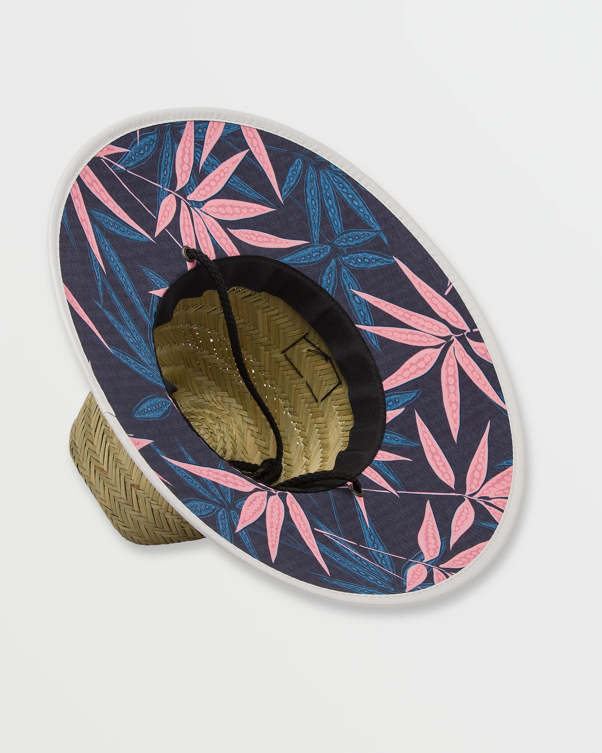 Tides Print Straw Hat - Deep Blue - Image 3