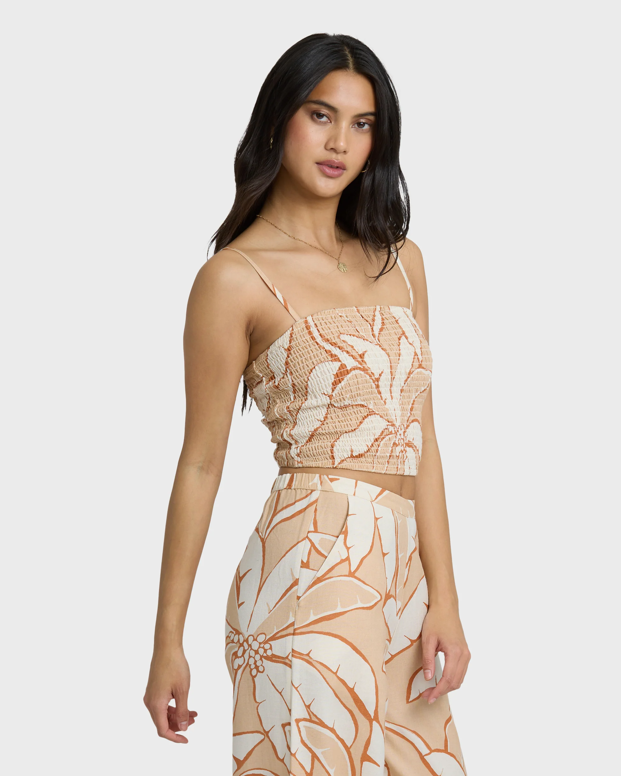 Tropic Breeze Woven Tank - Stone - Image 4