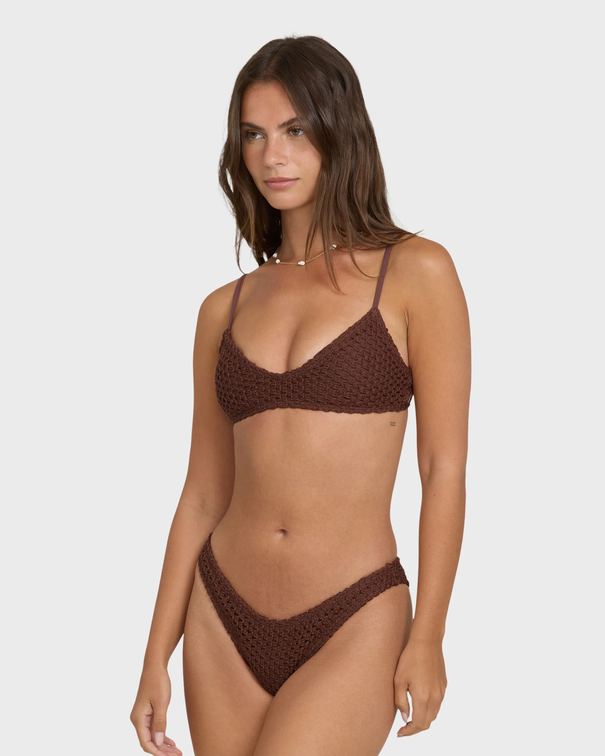 Twisted Tides V Bralette Bikini Top - Espresso - Image 3