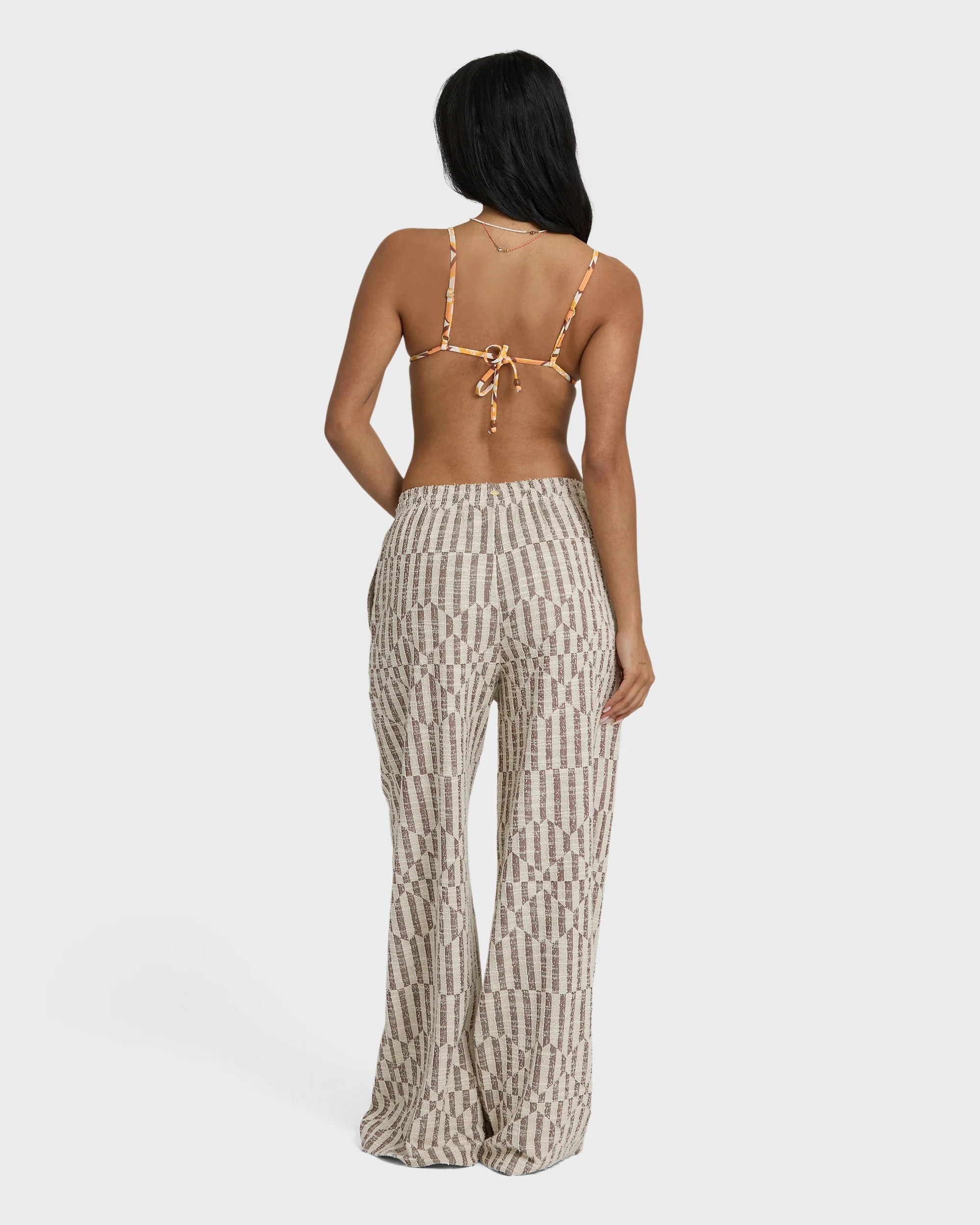 Vivid Wave Elastic Waist Pants - Teak - Image 6