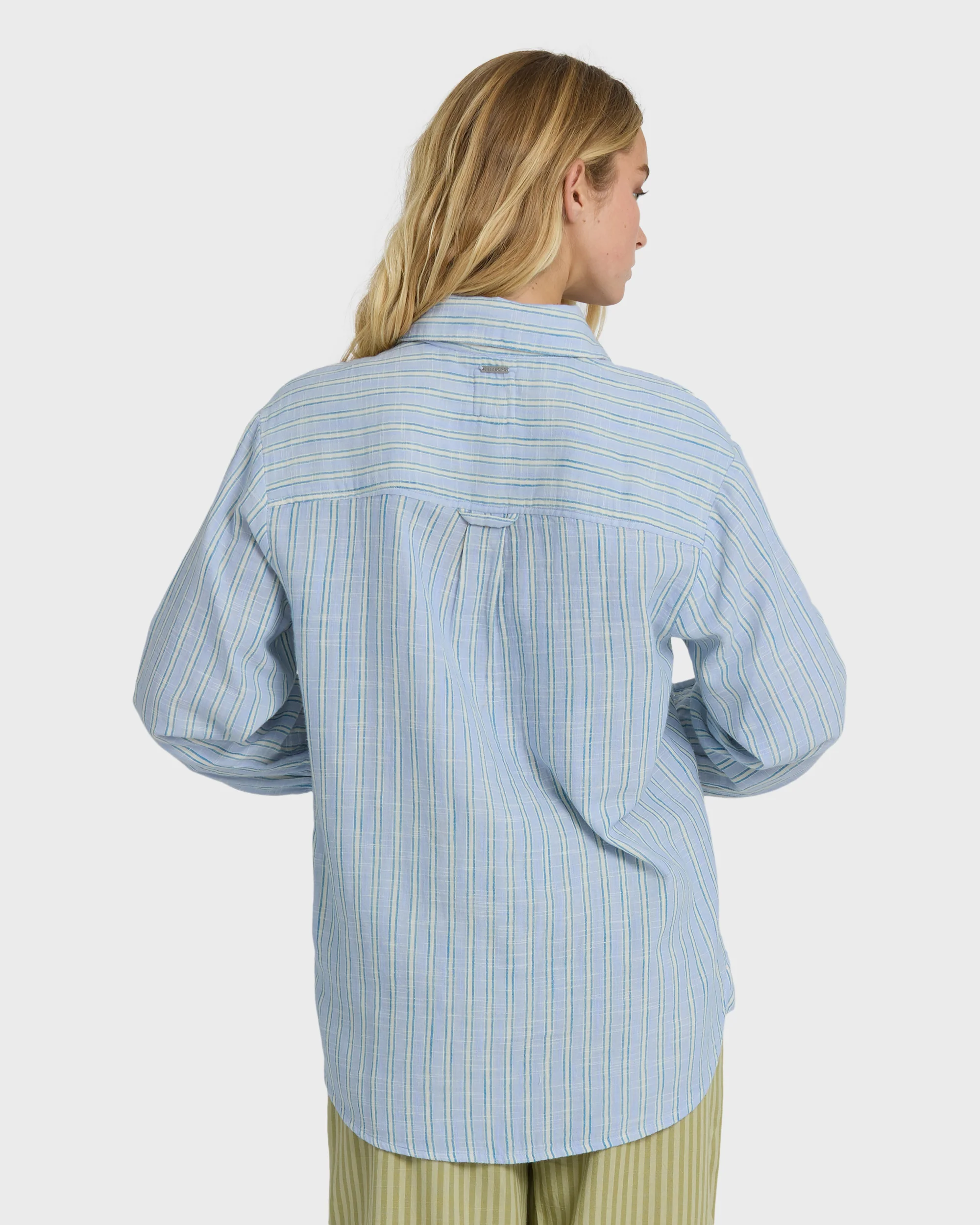 Wanderer Printed Long Sleeve Woven Top - Twilight Blue - Image 5