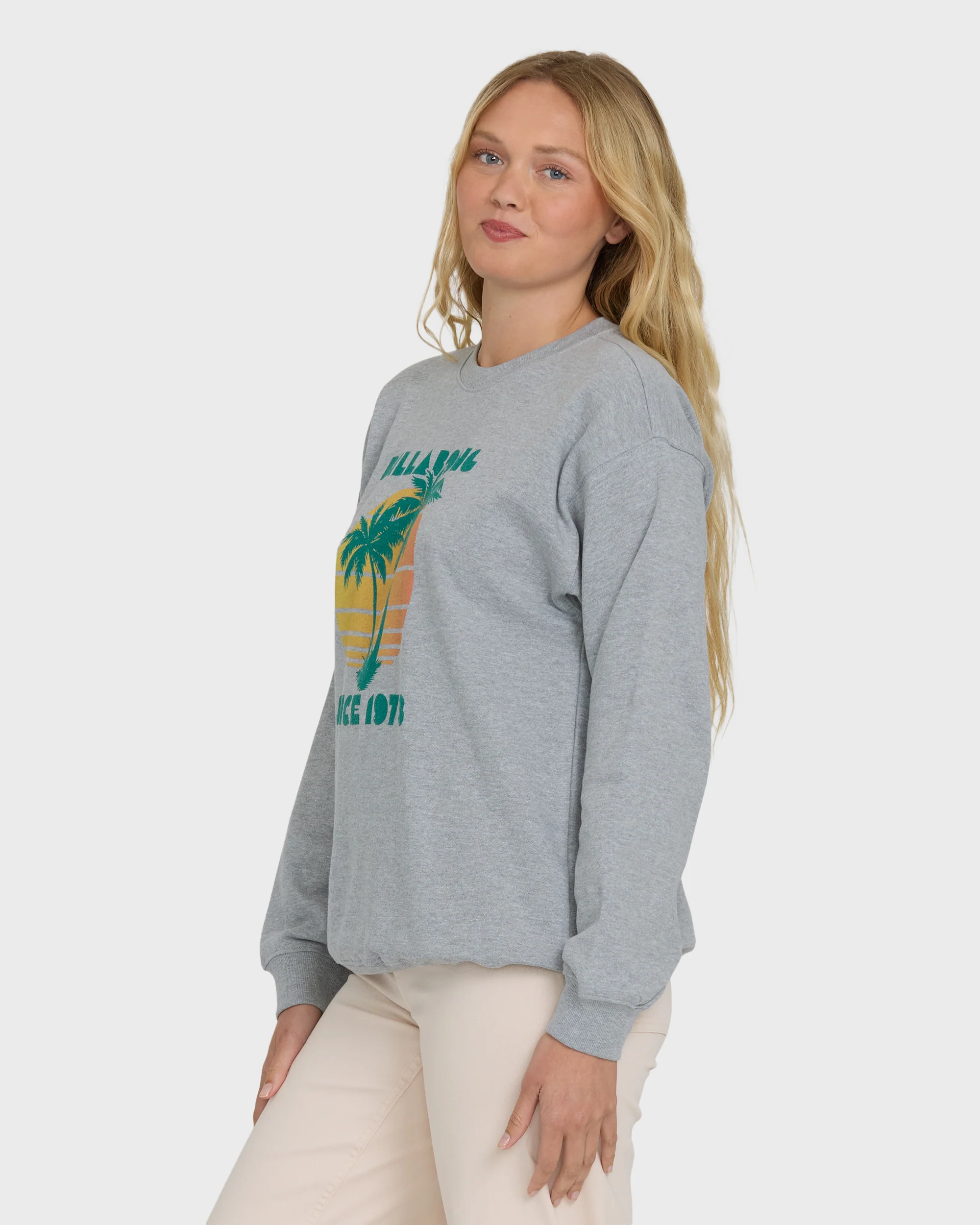 My Fave Beach Crewneck Sweatshirt - Heather Gray - Image 5
