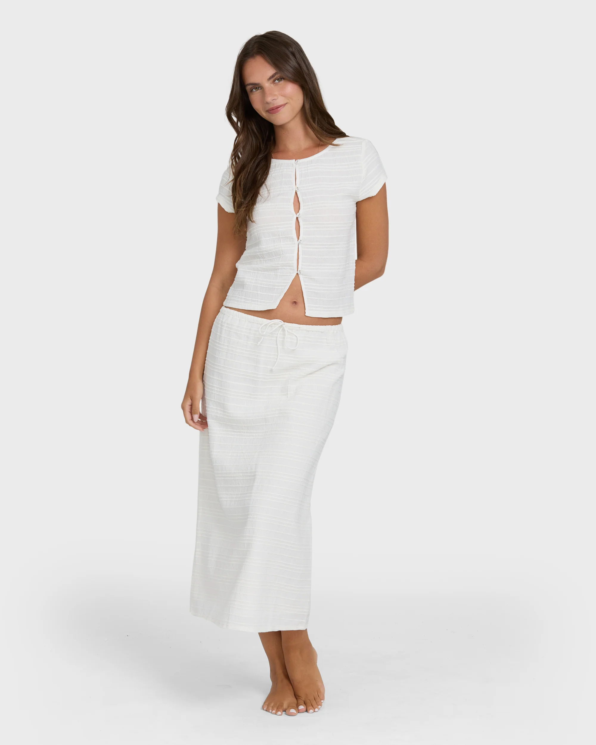 Your Call Short Sleeve Woven Shirt - Salt Crystal - Image 4